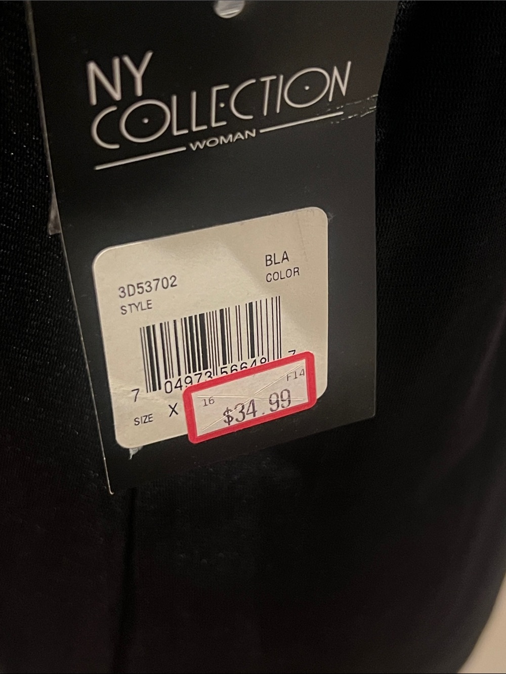 NY Collection Black Short-Sleeve Scoop Neck Blouse with Silver Embellishment - Picture 5 of 6